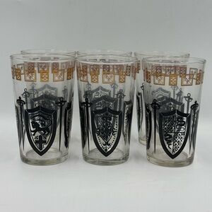 Vintage 1950s Federal Glass Guinevere Pattern Drinking Glasses Set of 6